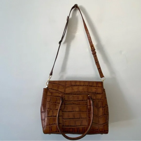 GILI Got It Love It genuine leather Croc embossed handbag purse NWOT - Picture 2 of 13